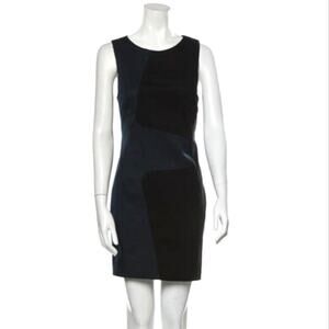 RAG & BONE Crew Neck Mini Dress Color block Size 4 LBD Designer Stretch